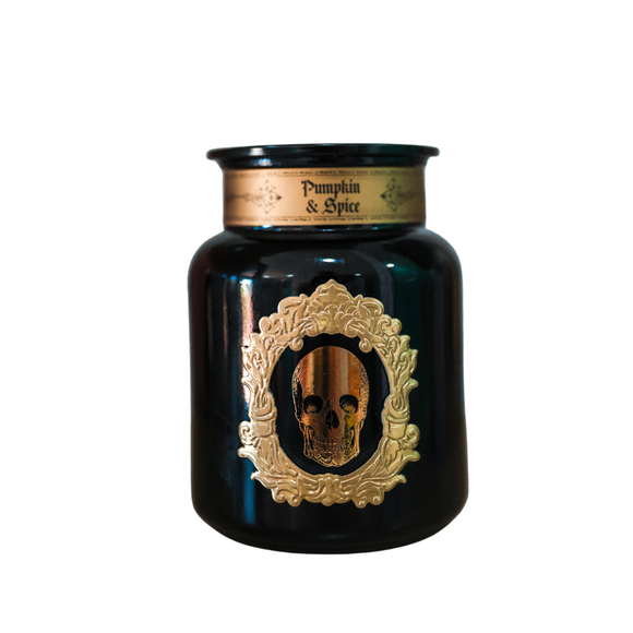 Pumpkin & Spice Skull Medium Candle