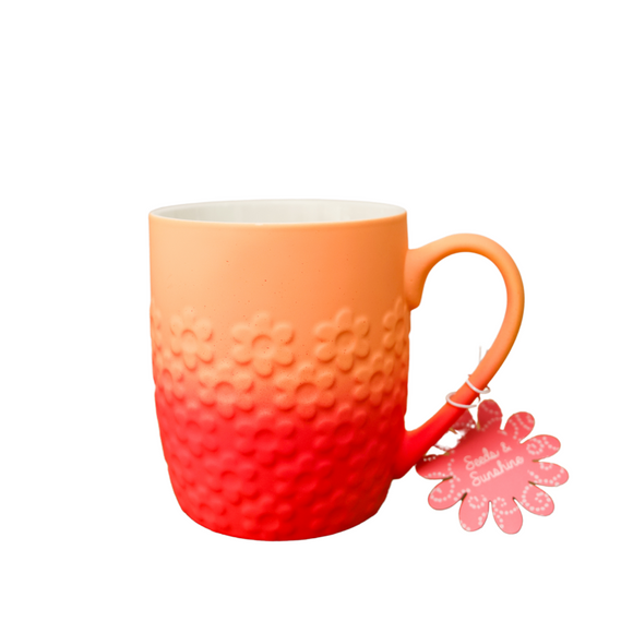 Dual Colored Mug - Red & Peach