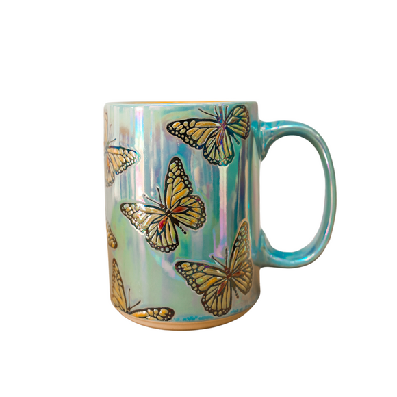 Blue Mug with Butterflies