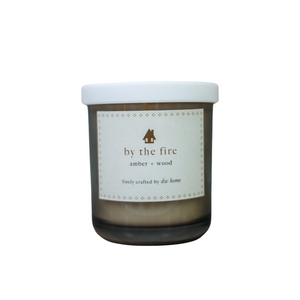 "By The Fire" Amber & Wood Medium Candle