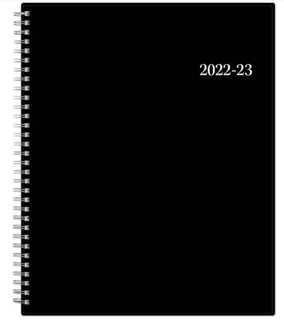 Simple Black 2022-2023 Large Academic Planner