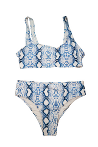 Blue Snakeskin Pattern Bikini