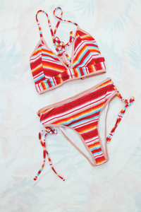 Striped Colorblock Bikini