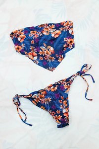 Navy Blue Flower Bikini